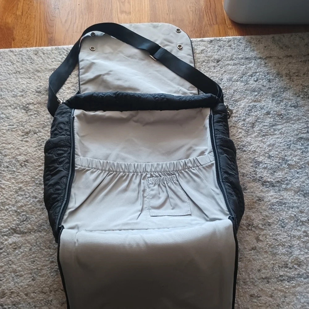 Petunia Pickle Bottom Embossed Black Diaper Bag